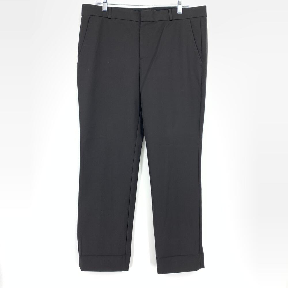 Banana Republic Ryan Dress Pants Womens Size 14 Black Slim Straight Tailored Leg